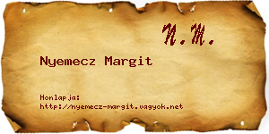 Nyemecz Margit névjegykártya